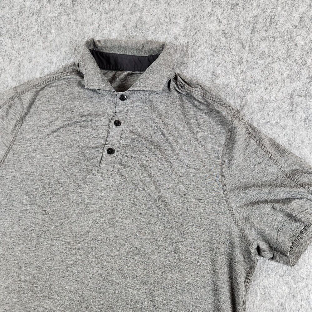 Lululemon Shirt Mens Gray Polo Evolution Button Down Golf Performance Athleisure - Picture 2 of 8
